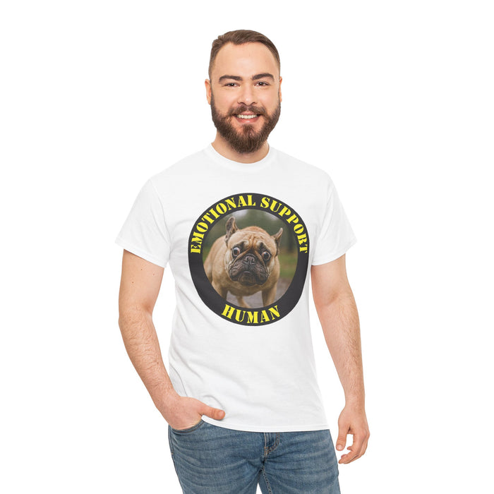 Emotional Support Human Tee — Cute Pug Graphic Dog Lover Shirt