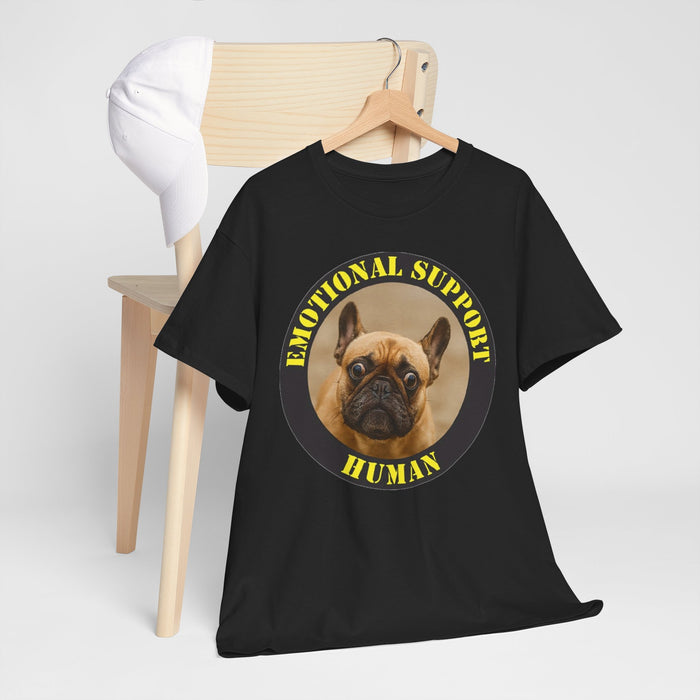 Emotional Support Human Tee — Cute French Bulldog Circle Graphic
