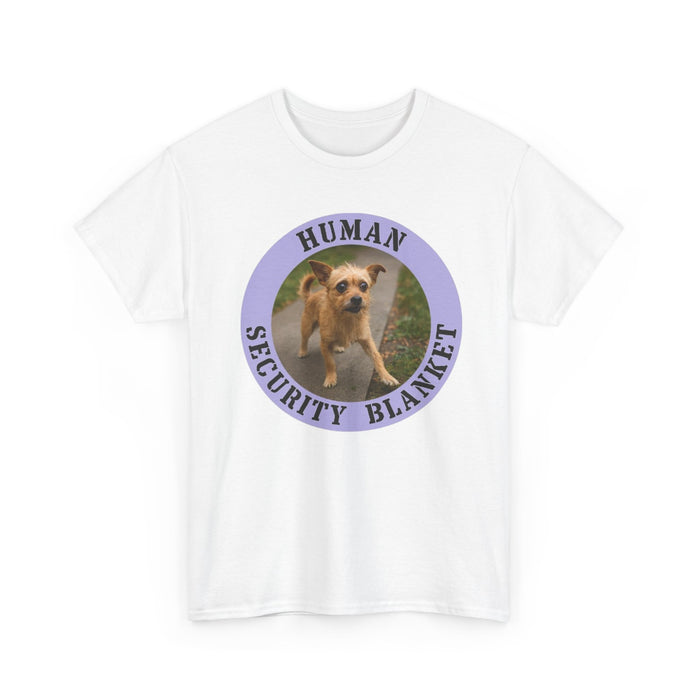 Human Security Blanket T-Shirt — Cute Dog Graphic Tee