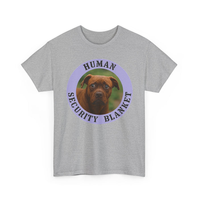 Pit Bull Dog “Human Security Blanket” T-Shirt — Cute Boxer Pup Graphic Tee