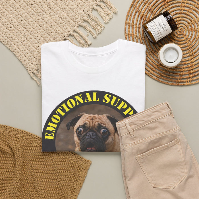 Emotional Support Human T-Shirt – Pug Graphic Tee, Funny Dog Lover Gift