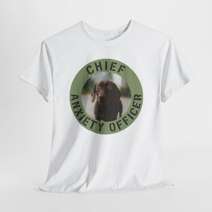 Chief Anxiety Officer T-Shirt — Funny Dog Graphic Tee for Pet Lovers