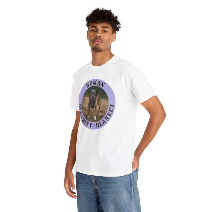 Dog Photo Tee — "Human Security Blanket" Graphic T-Shirt