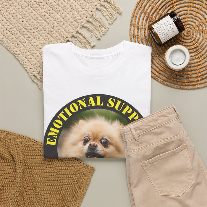 Emotional Support Human T‑Shirt — Cute Pomeranian Therapy Dog Tee