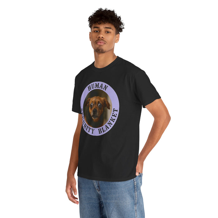 Human Security Blanket Tee — Cute Dog Graphic T-Shirt