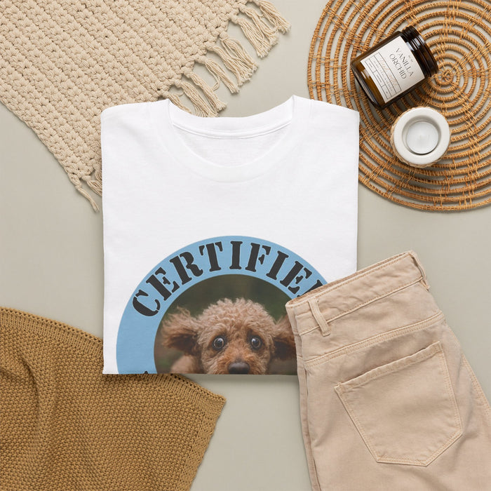 Certified Velcro Dog Tee — Funny Dog Face Graphic T-Shirt