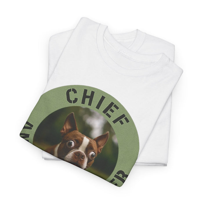 Chief Anxiety Officer Dog T-Shirt — Funny Boston Terrier Pet Tee