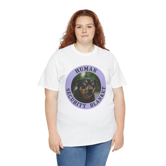Human Security Blanket T-Shirt — Cute Dog Graphic Tee for Dog Lovers