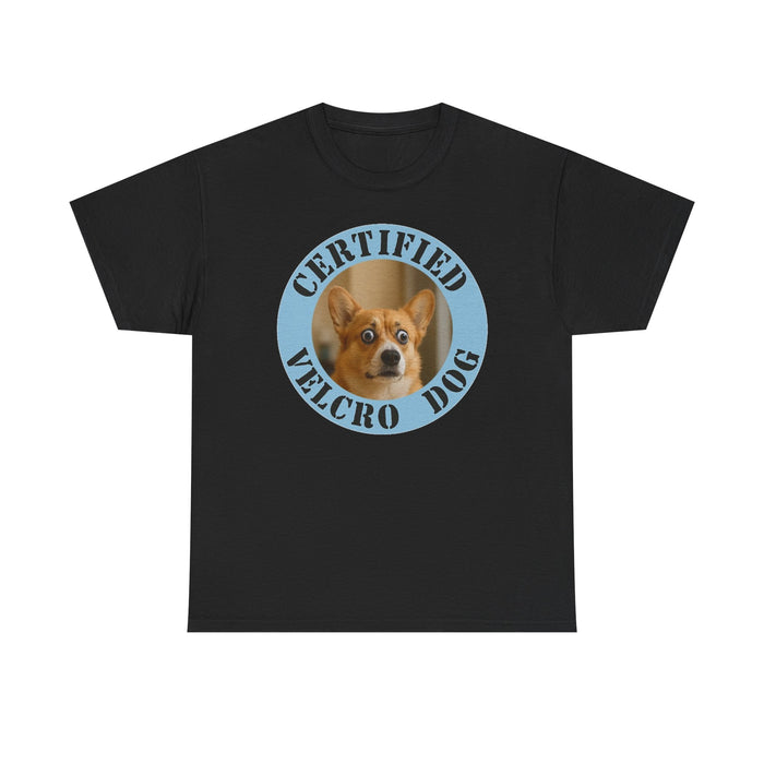 Certified Velcro Dog T‑Shirt — Cute Corgi Face Graphic Tee