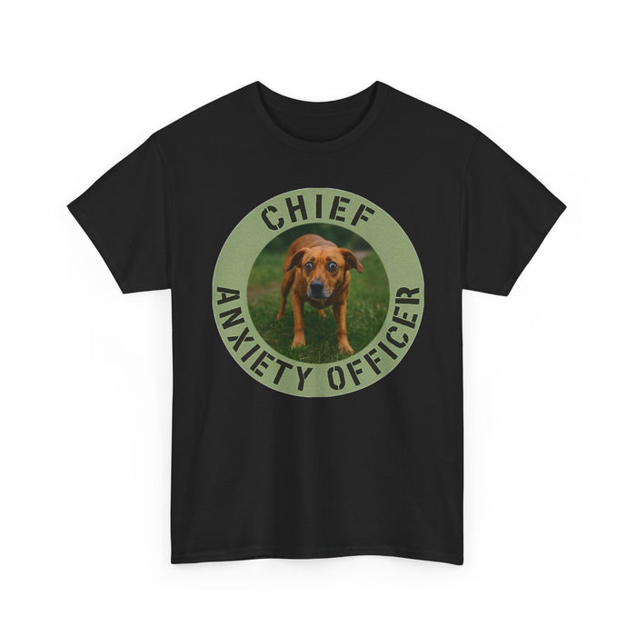 Chief Anxiety Officer T-Shirt — Funny Dog Graphic Tee for Pet Lovers