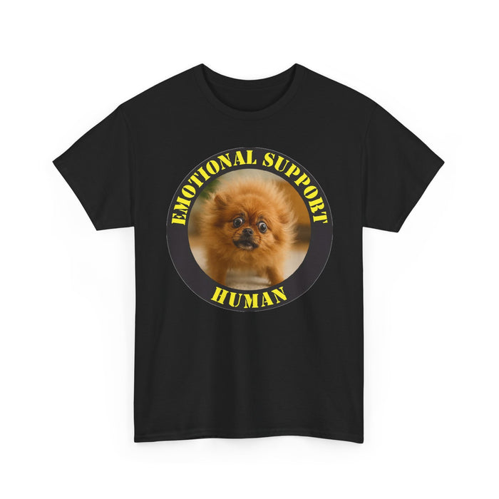 Emotional Support Human Tee — Cute Pomeranian Pet Lover Shirt