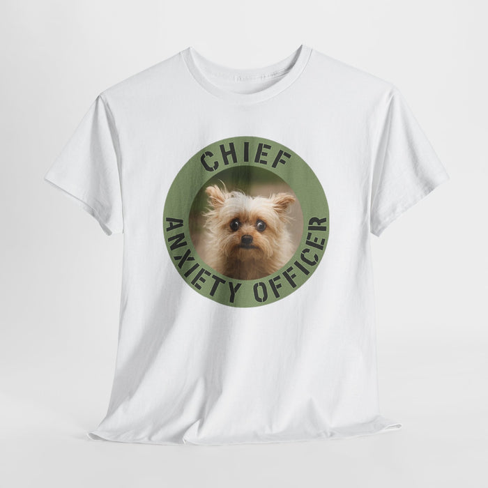 Chief Anxiety Officer T-Shirt — Cute Dog Graphic Tee for Dog Lovers