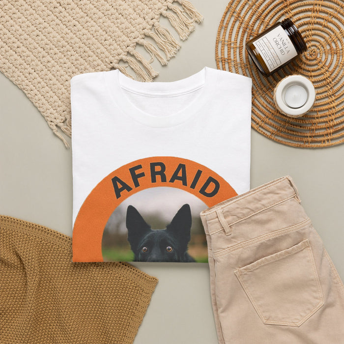 German Shepherd Afraid But Trying T‑Shirt — Encouraging Dog Graphic Tee