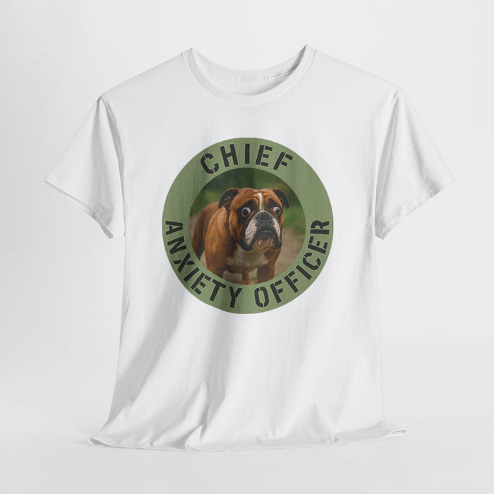 Chief Anxiety Officer T-Shirt — Cute Dog Graphic Tee for Dog Lovers