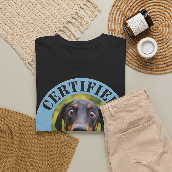 Certified Velcro Dog T-Shirt — Funny Doberman Pet Lover Tee