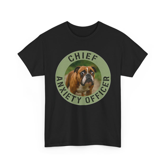 Chief Anxiety Officer T-Shirt — Cute Dog Graphic Tee for Dog Lovers