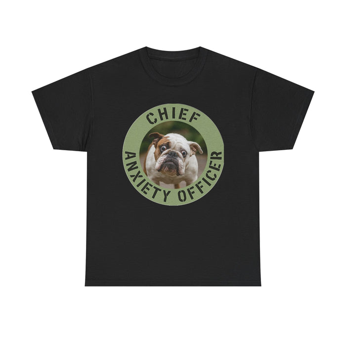 Chief Anxiety Officer Bulldog T-Shirt – Funny Pet Lover Tee