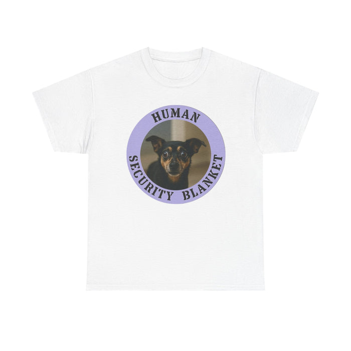 Human Security Blanket T-Shirt — Cute Dog Photo Tee
