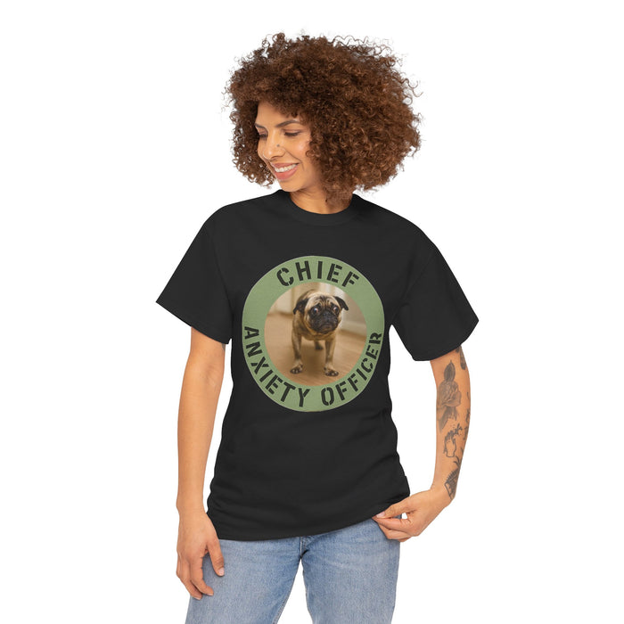 T-Shirt — "Chief Anxiety Officer" Funny Pug Tee