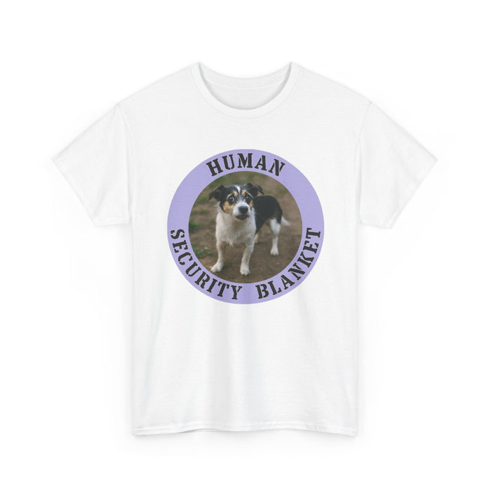 Human Security Blanket T-Shirt — Cute Puppy Graphic Tee for Dog Lovers