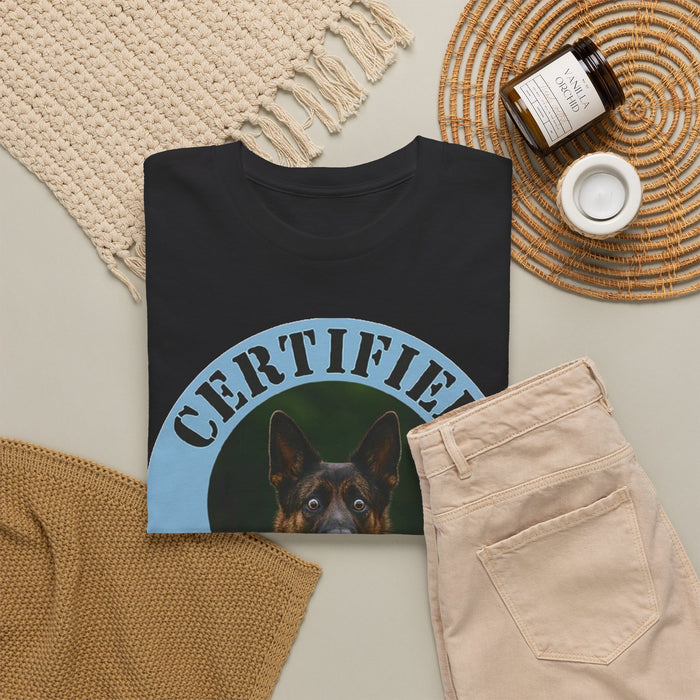 German Shepherd Certified Velcro Dog T‑Shirt — Cute Dog Photo Tee