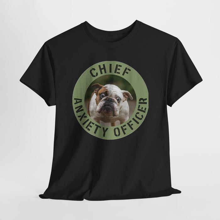 Chief Anxiety Officer Bulldog T-Shirt – Funny Pet Lover Tee