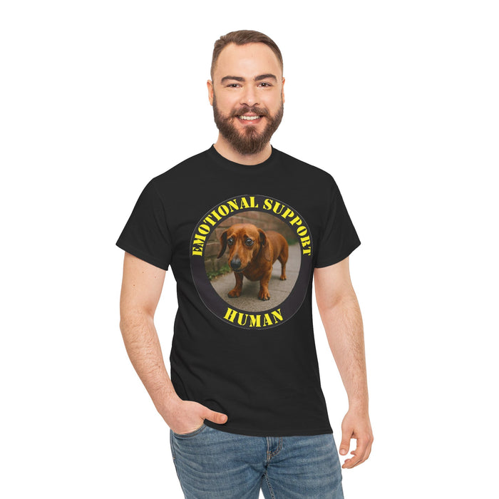 Emotional Support Human T-Shirt — Cute Dachshund Rescue Tee