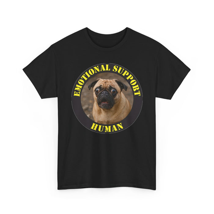 Emotional Support Human T-Shirt – Pug Graphic Tee, Funny Dog Lover Gift