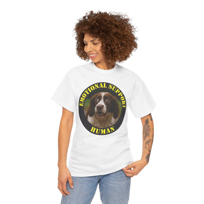 Emotional Support Human T‑Shirt — Dog Meme Tee for Pet Lovers
