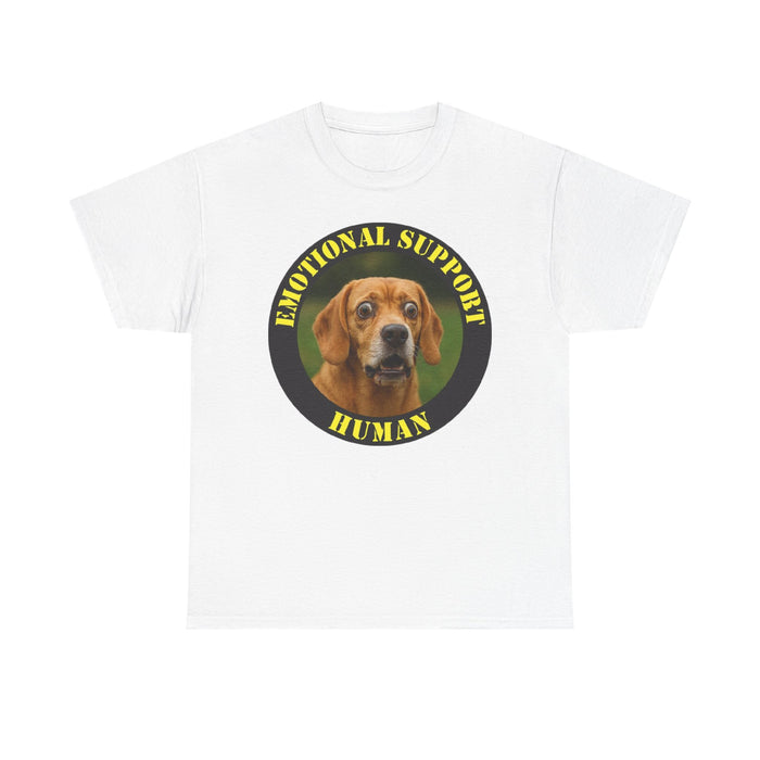 Emotional Support Human T-Shirt – Dog Photo Badge Tee