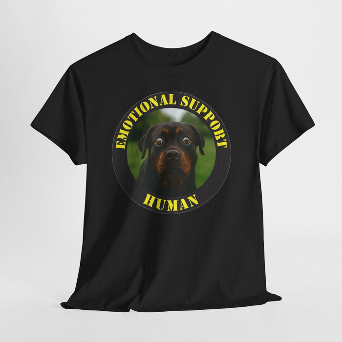 Emotional Support Human T-Shirt — Cute Rottweiler Pet Lover Tee