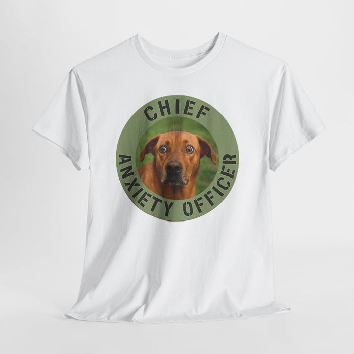 Chief Anxiety Officer T-Shirt — Funny Dog Graphic Tee for Dog Lovers