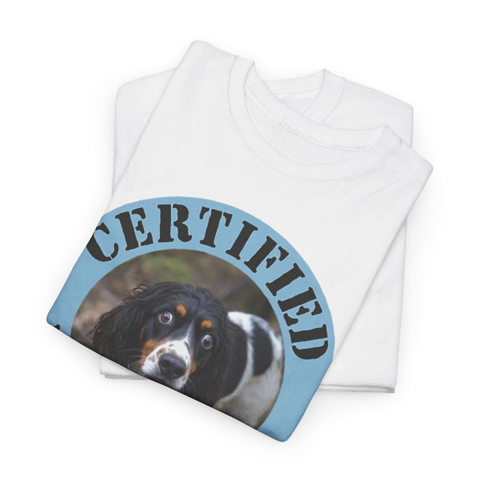 Spaniel Certified Velcro Dog T‑Shirt – Funny Dog Lover Tee