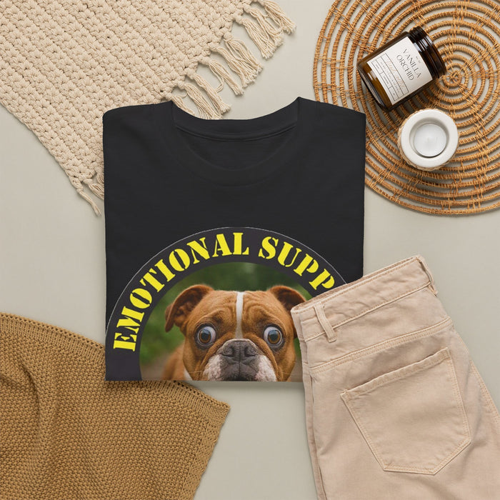 Emotional Support Human T‑Shirt – Funny Bulldog Pet Lover Tee