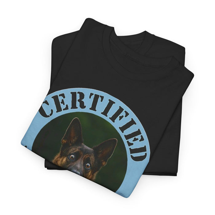 German Shepherd Certified Velcro Dog T‑Shirt — Cute Dog Photo Tee
