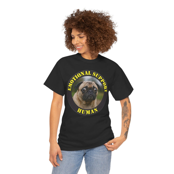 Emotional Support Human Tee — Pug Dog Graphic T-Shirt