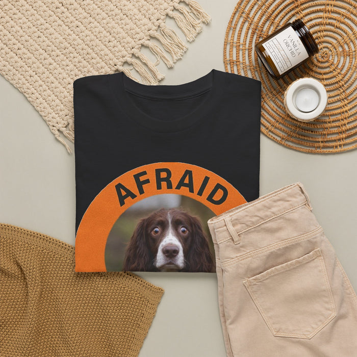 Afraid But Trying Tee — Cute Springer Spaniel Motivational Dog T-Shirt