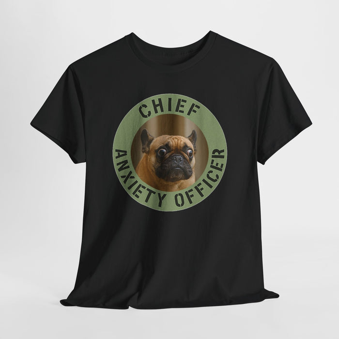 Chief Anxiety Officer T-Shirt — Funny French Bulldog Tee