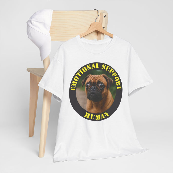 Emotional Support Human T-Shirt — Cute Pug Graphic Tee