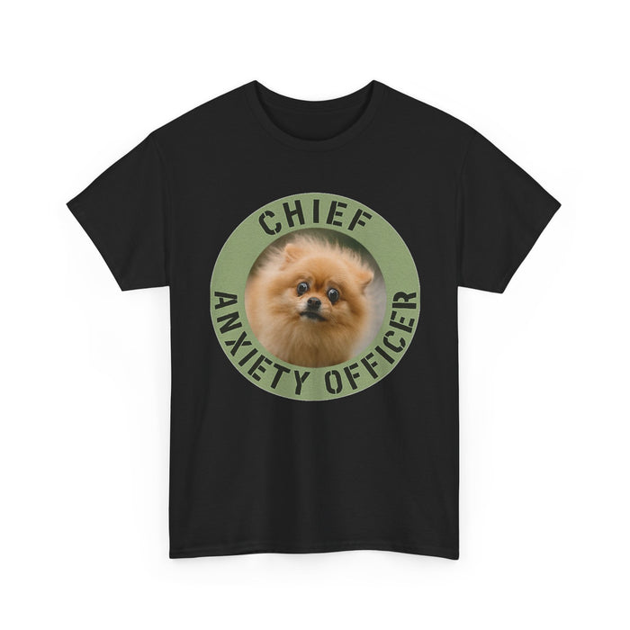 Chief Anxiety Officer Dog T-Shirt — Funny Pomeranian Pet Tee