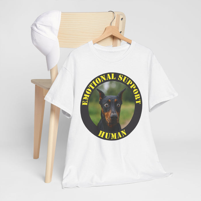 Emotional Support Human T‑Shirt — Doberman Pet Lover Tee