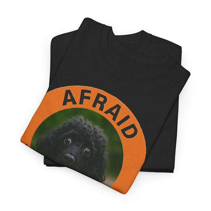 Afraid But Trying T‑Shirt — Cute Nervous Poodle Graphic Tee