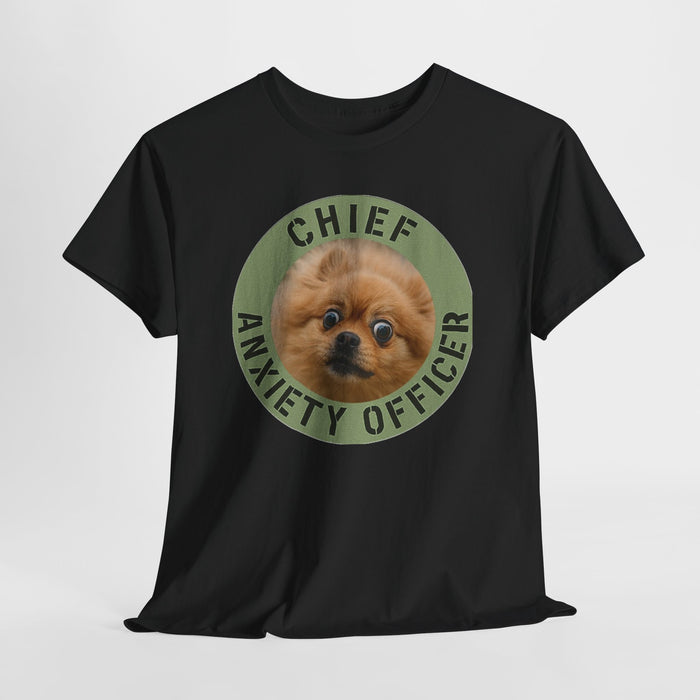 Chief Anxiety Officer Tee — Funny Pomeranian Graphic T-Shirt
