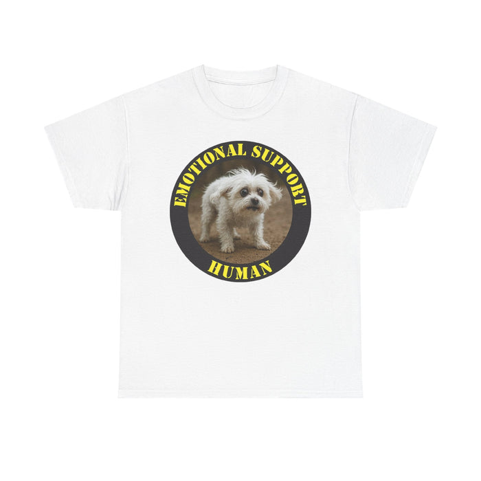 Emotional Support Human T-Shirt — Cute Dog Badge Tee for Pet Lovers