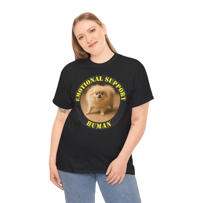 Emotional Support Human Tee — Cute Pomeranian Graphic T-Shirt