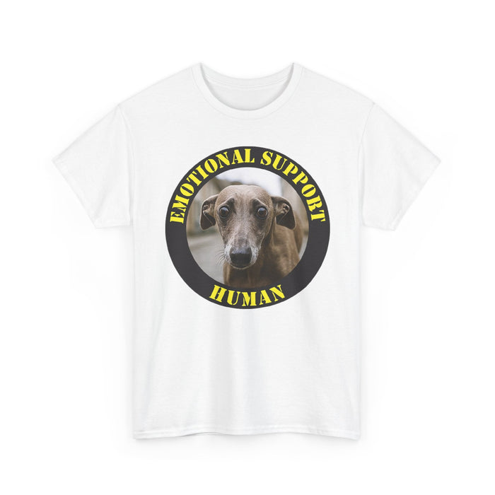 Emotional Support Human Tee — Funny Dog Portrait Shirt for Pet Lovers
