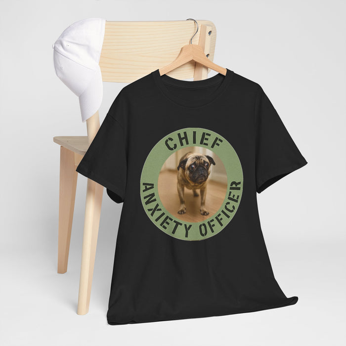 T-Shirt — "Chief Anxiety Officer" Funny Pug Tee