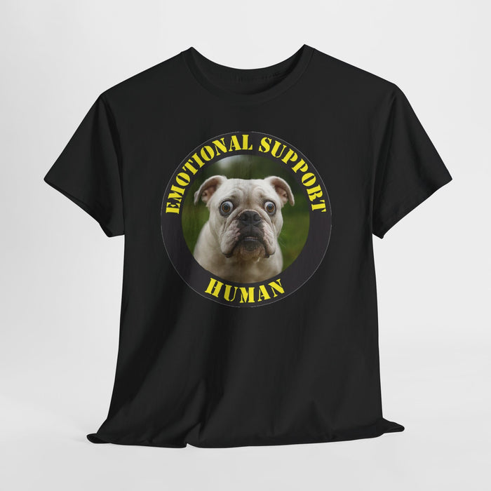 Emotional Support Human T‑Shirt — Cute Bulldog Therapy Tee