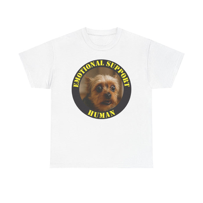 Emotional Support Human T‑Shirt — Cute Yorkie Dog Graphic Tee