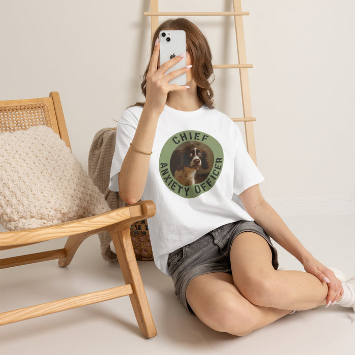 Chief Anxiety Officer Tee — Cute Dog Graphic T‑Shirt